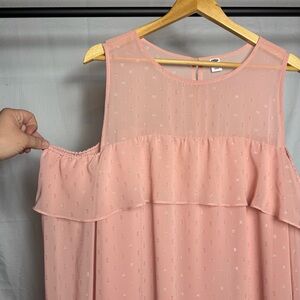 Old Navy Pink Sleeveless Ruffle Blouse Size XL